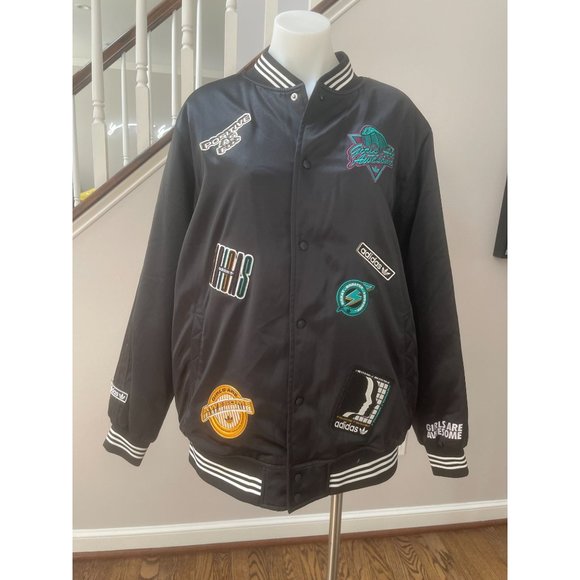 ADIDAS x Girls Are Awesome Collegiate Patch Bomber Jacket - Size Large - Picture 5 of 13